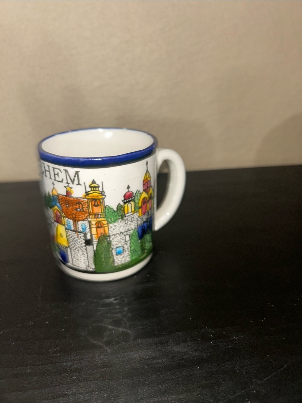 Bethlehem Ceramic Mug Ancient City hand painted Vintage - Picture 4 of 8
